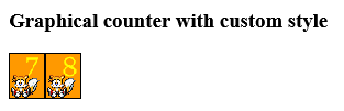 Example of a graphical hit counter with custom style